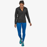 Patagonia Women's Houdini Wind Jacket in use Black full view front