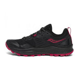 Saucony Women's Peregrine 10 Trail Running Shoe Black Barberry instep view