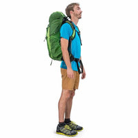Osprey Exos 48 Litre Lightweight Backpack Tunnel Green in use side view