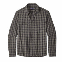 Patagonia Men's Long Sleeve El Ray Shirt Palaka Plaid: Black
