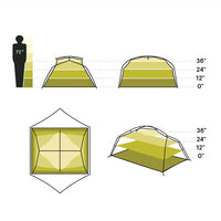 Nemo Aurora 3 Person Hiking Tent with Footprint Nova Green interior space