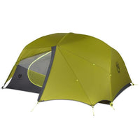 Nemo Dragonfly 3 Person Hiking Backpacking Tent with vestibule rolled up one side
