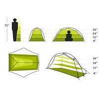 Nemo Hornet 2 Person Ultralight Hiking Tent space diagram