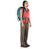 Osprey Mira 32 Litre Women's Hydration Daypack Bahia Blue side view in use
