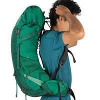 Osprey Rook 65 Litre Men's Hiking Backpack Mallard Green showing backpanel ventilation