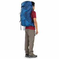 Osprey Volt 75 Litre Men's Hiking Mountaineering Backpack in use rear view