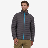 Patagonia Mens Down Sweater Jacket in use front view forge grey