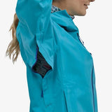 Patagonia Women's Calcite Jacket Gore-Tex Paclite Waterproof Breathable in use pit zips side view