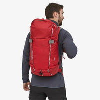 Patagonia Ascensionist climbing mountaineering daypack 35 litres in use rear view