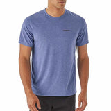 Patagonia Mens Short Sleeve Nine Trails Running T-Shirt front view in use