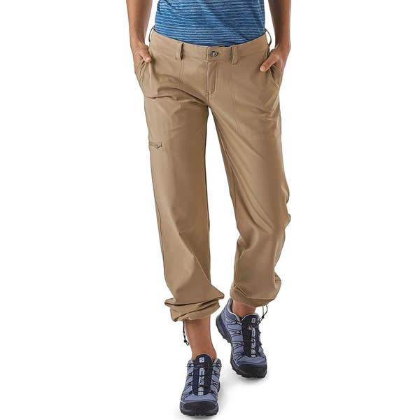 Patagonia Women's Happy Hike Pants Lightweight Quick Dry Hike and Travel Pants in use cuffs up 
