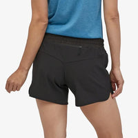 Patagonia Women's Nine Trails Running Shorts 6 inch black in use rear view
