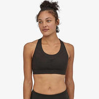 Patagonia Women's Wild Trails Sports Bra Black in use front view
