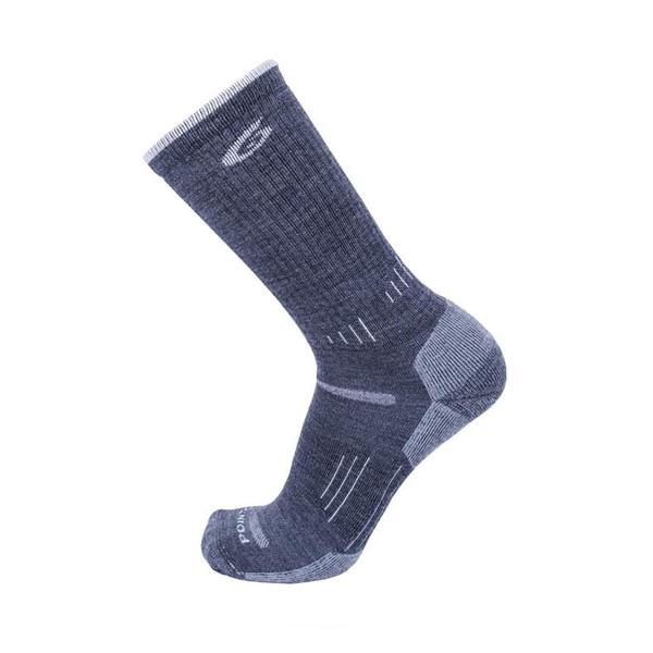 Point6 37.5 Hiking Sock, Medium Crew, Grey