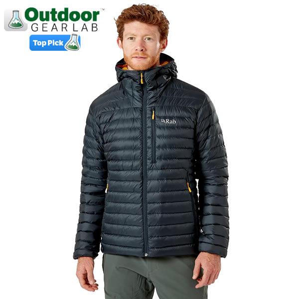 Rab Men's Microlight Down Hoody OGL Top Pick front view in use