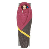 Sierra Designs Cloud 800 Women's -3 degrees 800 FP Down Zipperless Sleeping Bag in use on mat