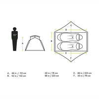 Nemo Aurora 2P Hiking Tent Aurora Green floorplan