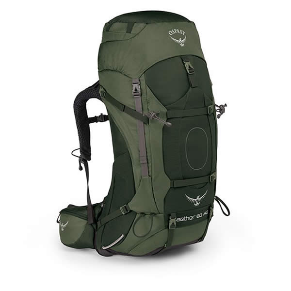 Osprey Aether AG 60 Litre Hiking Mountaineering Backpack Adirondack green