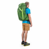 Osprey Exos 48 Litre Lightweight Backpack Tunnel Green in use rear view