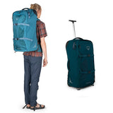 Osprey Farpoint Wheeled 65 Litre Travel Pack in use with handle up for comparison