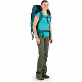 Osprey Kyte 46 Litre Women's Hiking Backpack Icelake Green in use front view