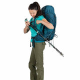 Osprey Kyte 46 Litre Women's Hiking Backpack Icelake Green trekking pole attachments