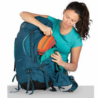 Osprey Kyte 46 Litre Women's Hiking Backpack Icelake Green zipper access main compartment