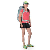 Osprey Lumina 45 Litre Womens Ultralight Hiking Backpack Cyan Silver in use