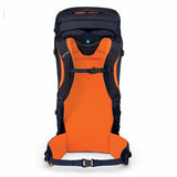 Osprey Mutant 38 litre climbing mountaineering backpack blue fire carry harness view