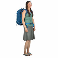 Osprey Ozone Duplex Women's 60 Litre Carry On Travel Pack buoyont blue in use