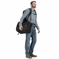 Osprey Ozone Duplex Men's 65 Litre Carry On Travel Backpack Black showing cargo bag shoulder strap