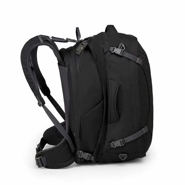 Osprey Ozone Duplex Men's 65 Litre Carry On Travel Backpack Black Side view