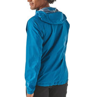 Patagonia Men's Storm Racer Ultralight Waterproof Windproof Breathable Trail Running Jacket in use rear view