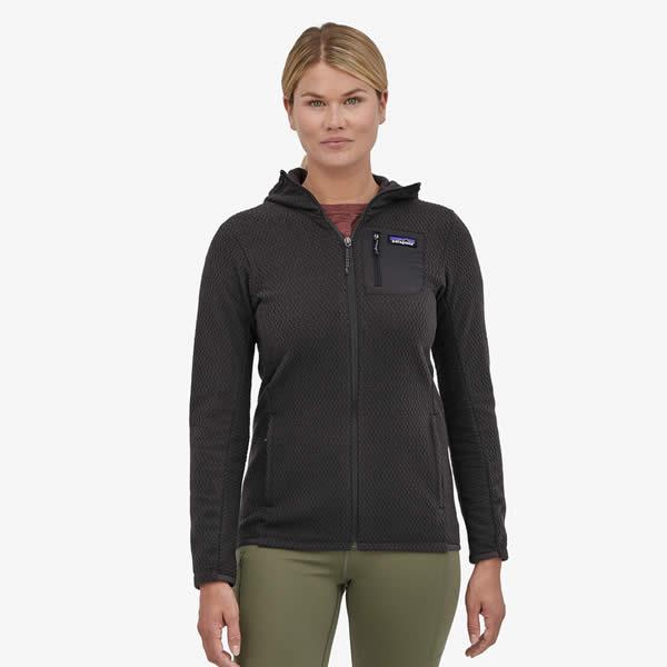 Patagonia Women's R1 Air Full Zip Hoody Active Fleece Jacket in use front view