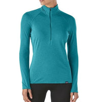 Patagonia Womens Capilene Thermal Weight Zip-Neck Thermal Top front view in use