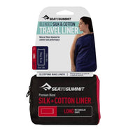 Sea to Summit Blended Silk and cotton travel liner long in package and swing tag